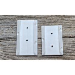 Support de lisse blanc (3 1/2 ou 4 1/4 pouces - pq. de 2 ou 4 avec vis de la même couleur)